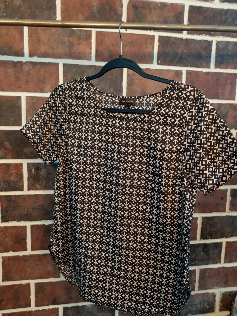 The Limited Black & White Geometric Print Blouse XS